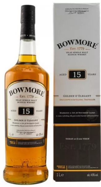 Bowmore 15 Jahre Gold & Elegant ... 1x 1 Ltr.